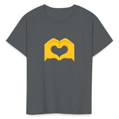 🫶 Heart Hands (Google Noto Color Emoji) Kids' T-Shirt - charcoal
