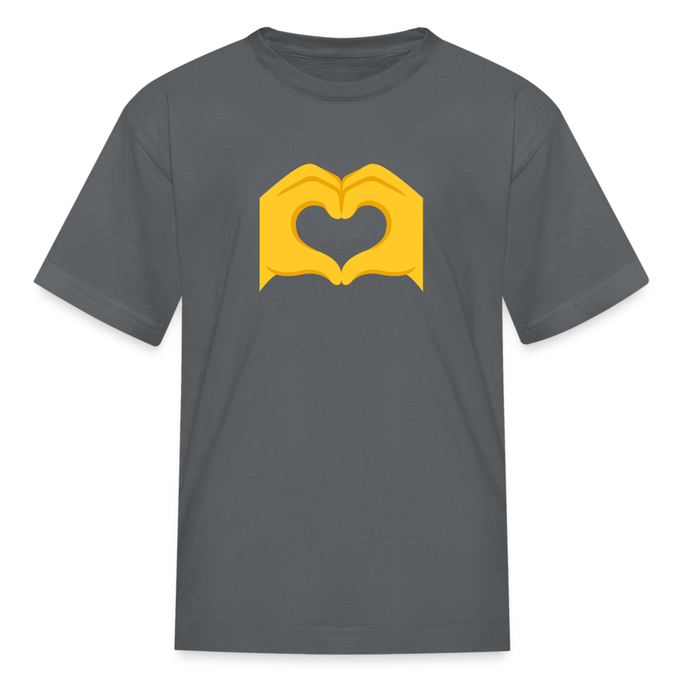 🫶 Heart Hands (Google Noto Color Emoji) Kids' T-Shirt - charcoal