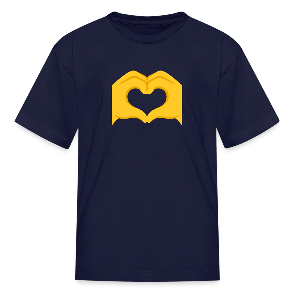 🫶 Heart Hands (Google Noto Color Emoji) Kids' T-Shirt - navy