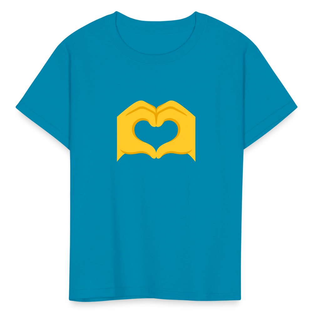 🫶 Heart Hands (Google Noto Color Emoji) Kids' T-Shirt - turquoise