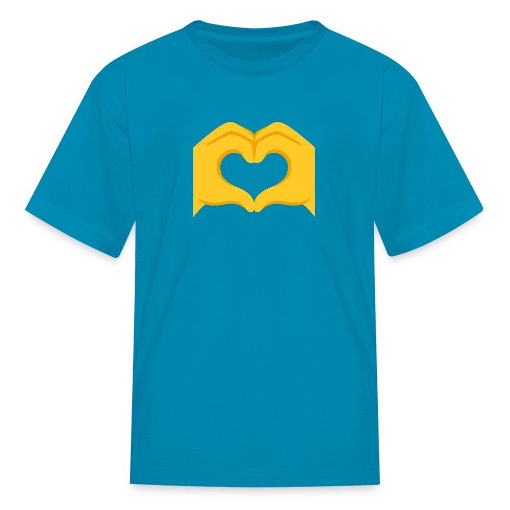 🫶 Heart Hands (Google Noto Color Emoji) Kids' T-Shirt - turquoise