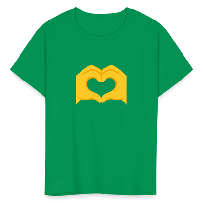 🫶 Heart Hands (Google Noto Color Emoji) Kids' T-Shirt - kelly green
