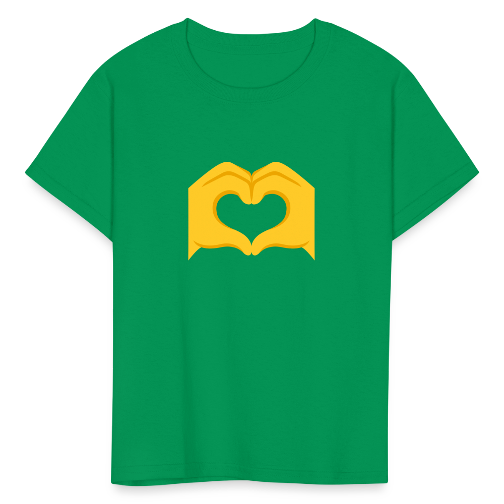 🫶 Heart Hands (Google Noto Color Emoji) Kids' T-Shirt - kelly green