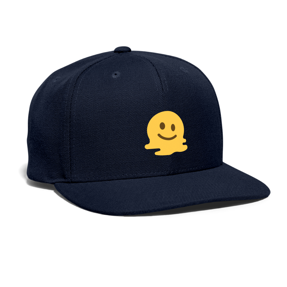 🫠 Melting Face (Twemoji) Snapback Baseball Cap - navy