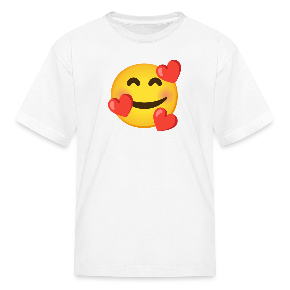 🥰 Smiling Face with Hearts (Google Noto Color Emoji) Kids' T-Shirt - white