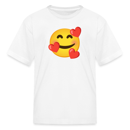 🥰 Smiling Face with Hearts (Google Noto Color Emoji) Kids' T-Shirt - white