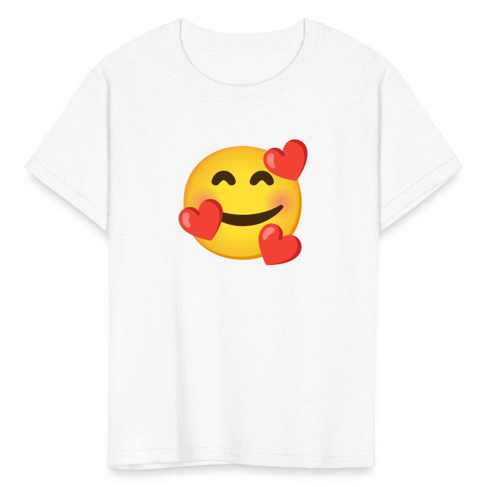 🥰 Smiling Face with Hearts (Google Noto Color Emoji) Kids' T-Shirt - white