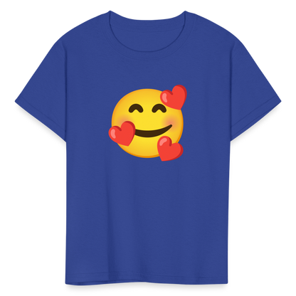 🥰 Smiling Face with Hearts (Google Noto Color Emoji) Kids' T-Shirt - royal blue