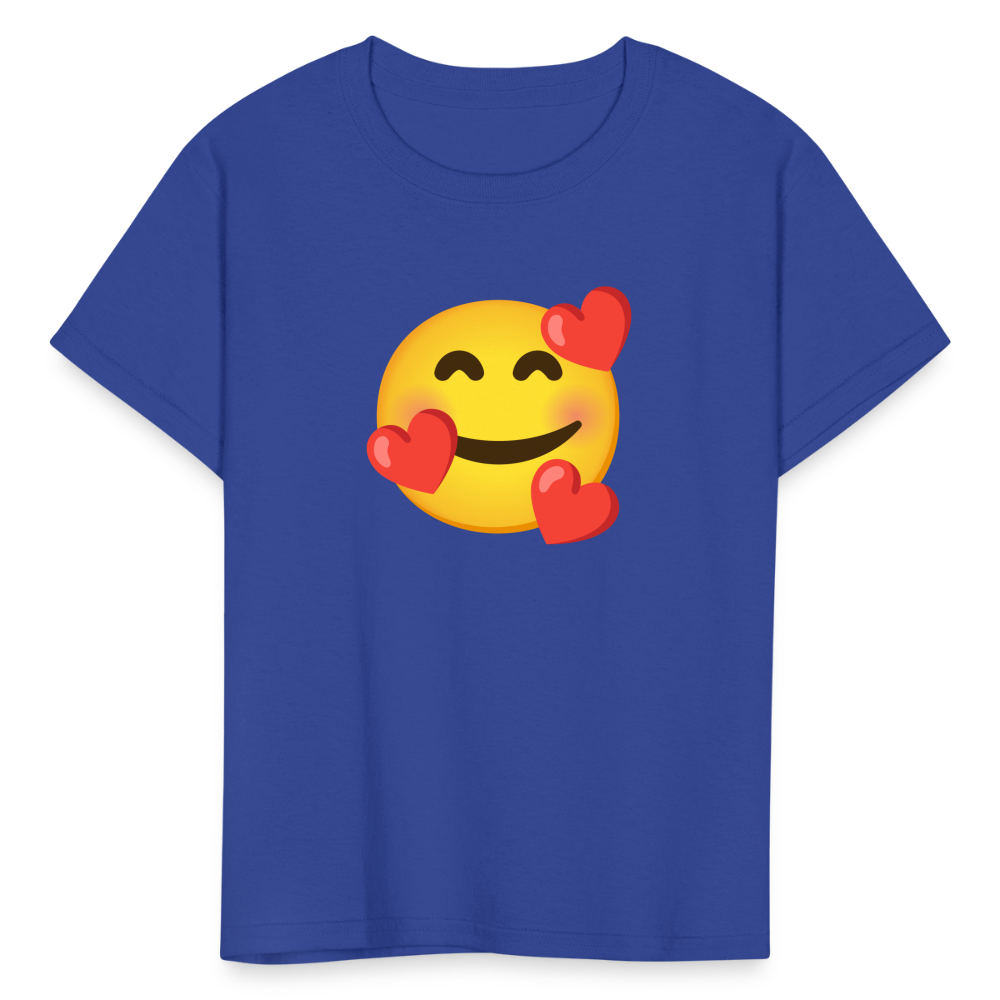 🥰 Smiling Face with Hearts (Google Noto Color Emoji) Kids' T-Shirt - royal blue