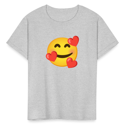 🥰 Smiling Face with Hearts (Google Noto Color Emoji) Kids' T-Shirt - heather gray