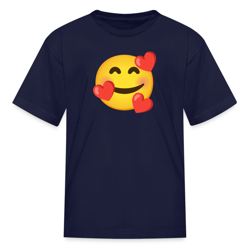 🥰 Smiling Face with Hearts (Google Noto Color Emoji) Kids' T-Shirt - navy