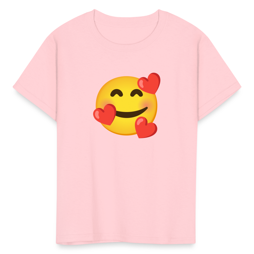 🥰 Smiling Face with Hearts (Google Noto Color Emoji) Kids' T-Shirt - pink
