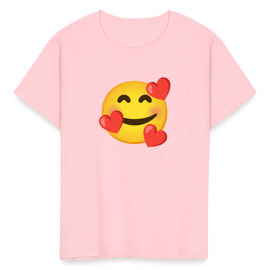🥰 Smiling Face with Hearts (Google Noto Color Emoji) Kids' T-Shirt - pink