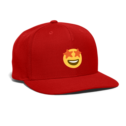 🤩 Star-Struck (Twemoji) Snapback Baseball Cap - red