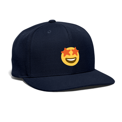 🤩 Star-Struck (Twemoji) Snapback Baseball Cap - navy