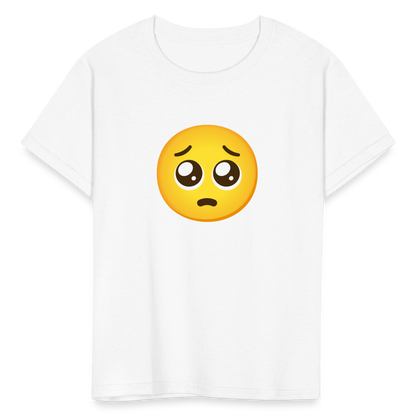 🥺 Pleading Face (Google Noto Color Emoji) Kids' T-Shirt - white