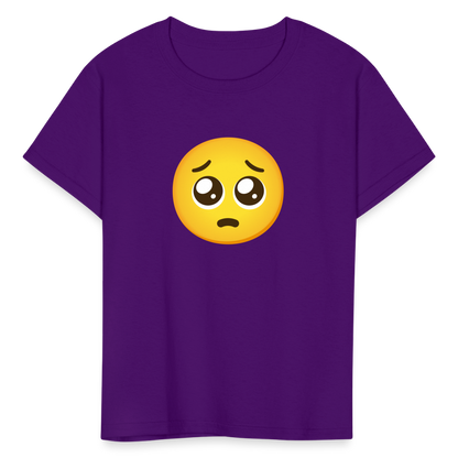 🥺 Pleading Face (Google Noto Color Emoji) Kids' T-Shirt - purple