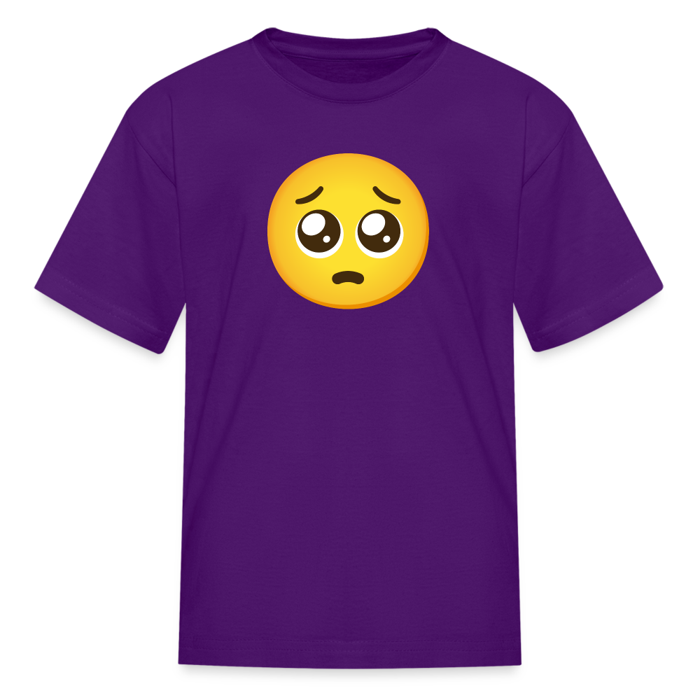 🥺 Pleading Face (Google Noto Color Emoji) Kids' T-Shirt - purple