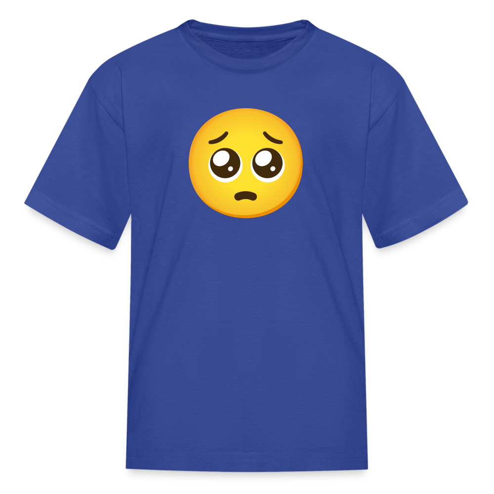 🥺 Pleading Face (Google Noto Color Emoji) Kids' T-Shirt - royal blue