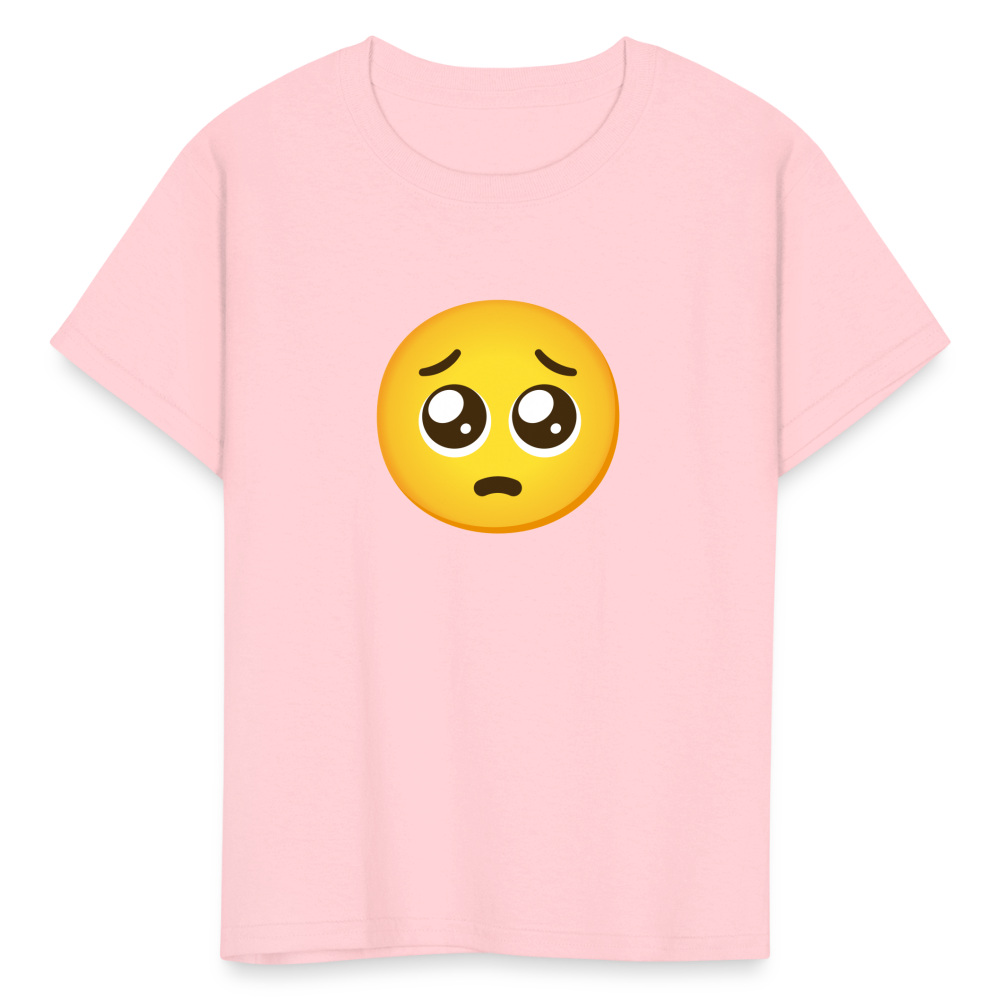 🥺 Pleading Face (Google Noto Color Emoji) Kids' T-Shirt - pink