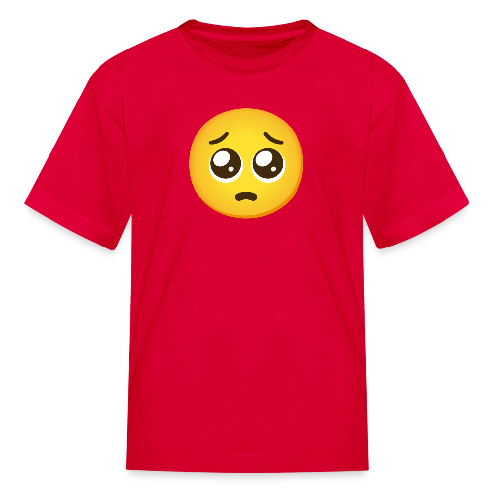 🥺 Pleading Face (Google Noto Color Emoji) Kids' T-Shirt - red