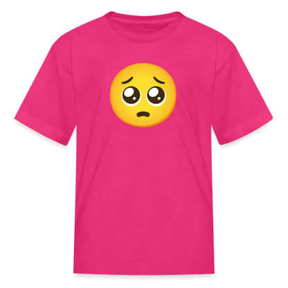 🥺 Pleading Face (Google Noto Color Emoji) Kids' T-Shirt - fuchsia