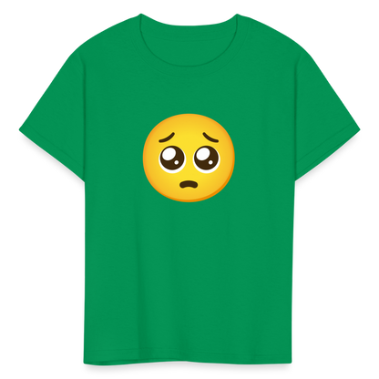 🥺 Pleading Face (Google Noto Color Emoji) Kids' T-Shirt - kelly green