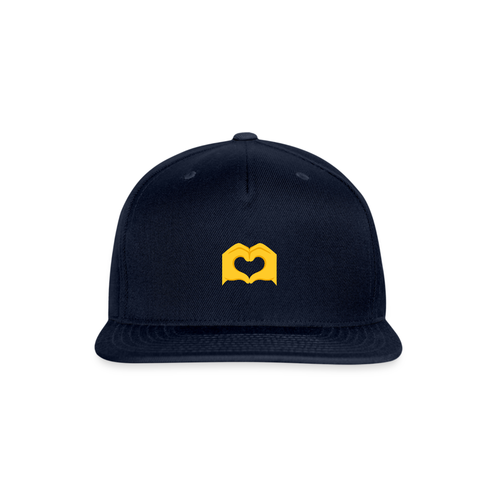 🫶 Heart Hands (Google Noto Color Emoji) Snapback Baseball Cap - navy