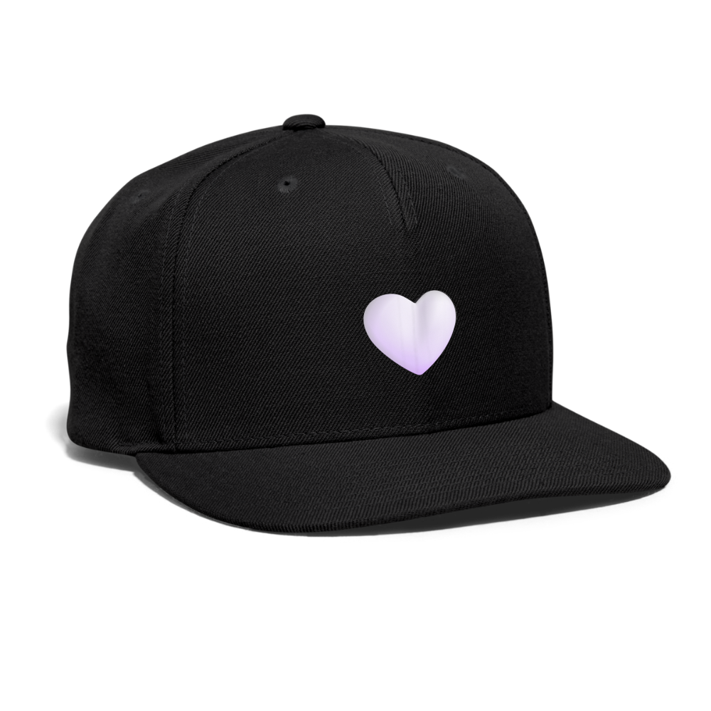 🤍 White Heart (Microsoft Fluent) Snapback Baseball Cap - black