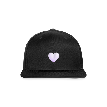 🤍 White Heart (Microsoft Fluent) Snapback Baseball Cap - black