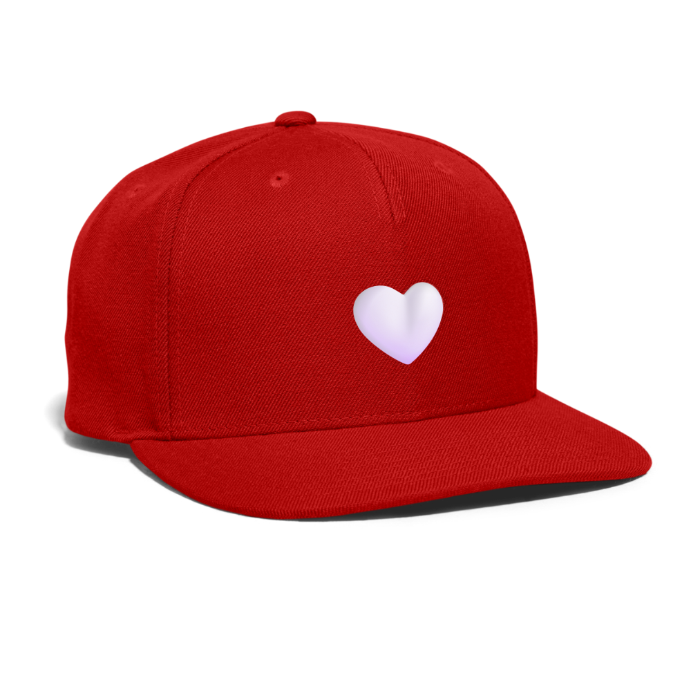 🤍 White Heart (Microsoft Fluent) Snapback Baseball Cap - red