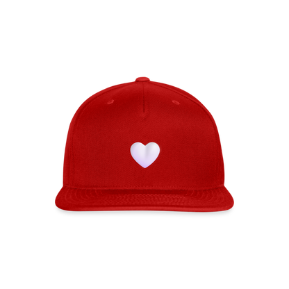🤍 White Heart (Microsoft Fluent) Snapback Baseball Cap - red