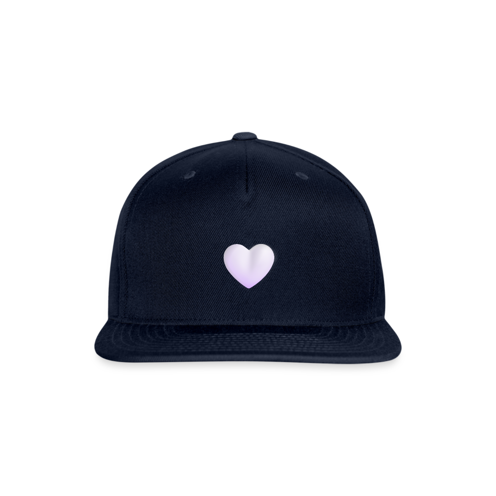 🤍 White Heart (Microsoft Fluent) Snapback Baseball Cap - navy