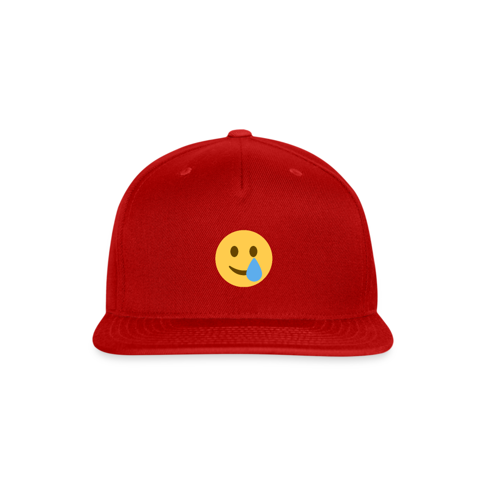 🥲 Smiling Face with Tear (Twemoji) Snapback Baseball Cap - red