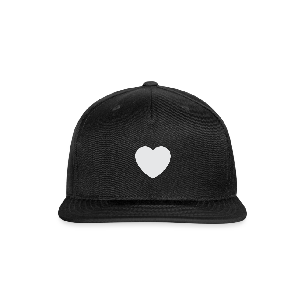🤍 White Heart (Twemoji) Snapback Baseball Cap - black