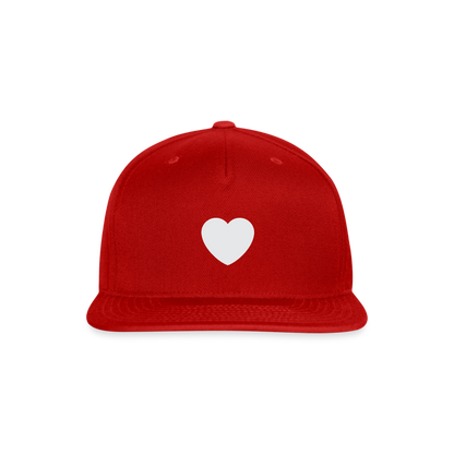 🤍 White Heart (Twemoji) Snapback Baseball Cap - red