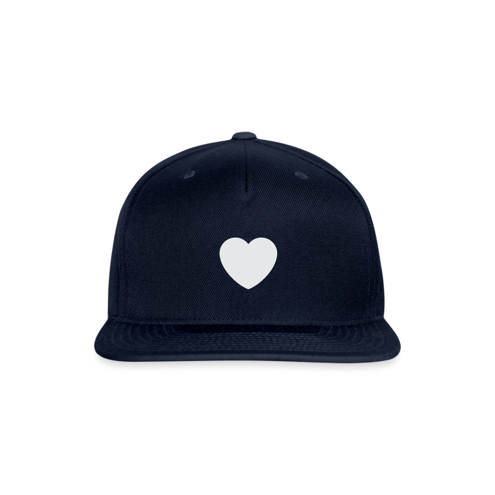 🤍 White Heart (Twemoji) Snapback Baseball Cap - navy