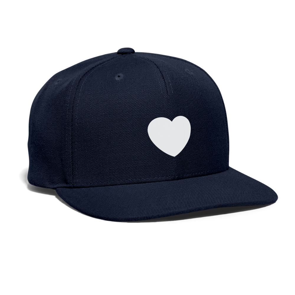 🤍 White Heart (Twemoji) Snapback Baseball Cap - navy
