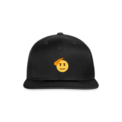 🫡 Saluting Face (Twemoji) Snapback Baseball Cap - black