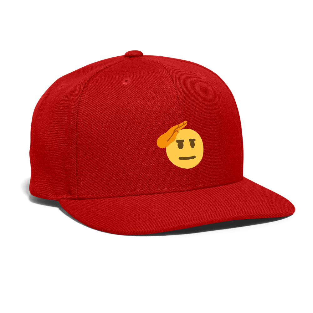 🫡 Saluting Face (Twemoji) Snapback Baseball Cap - red