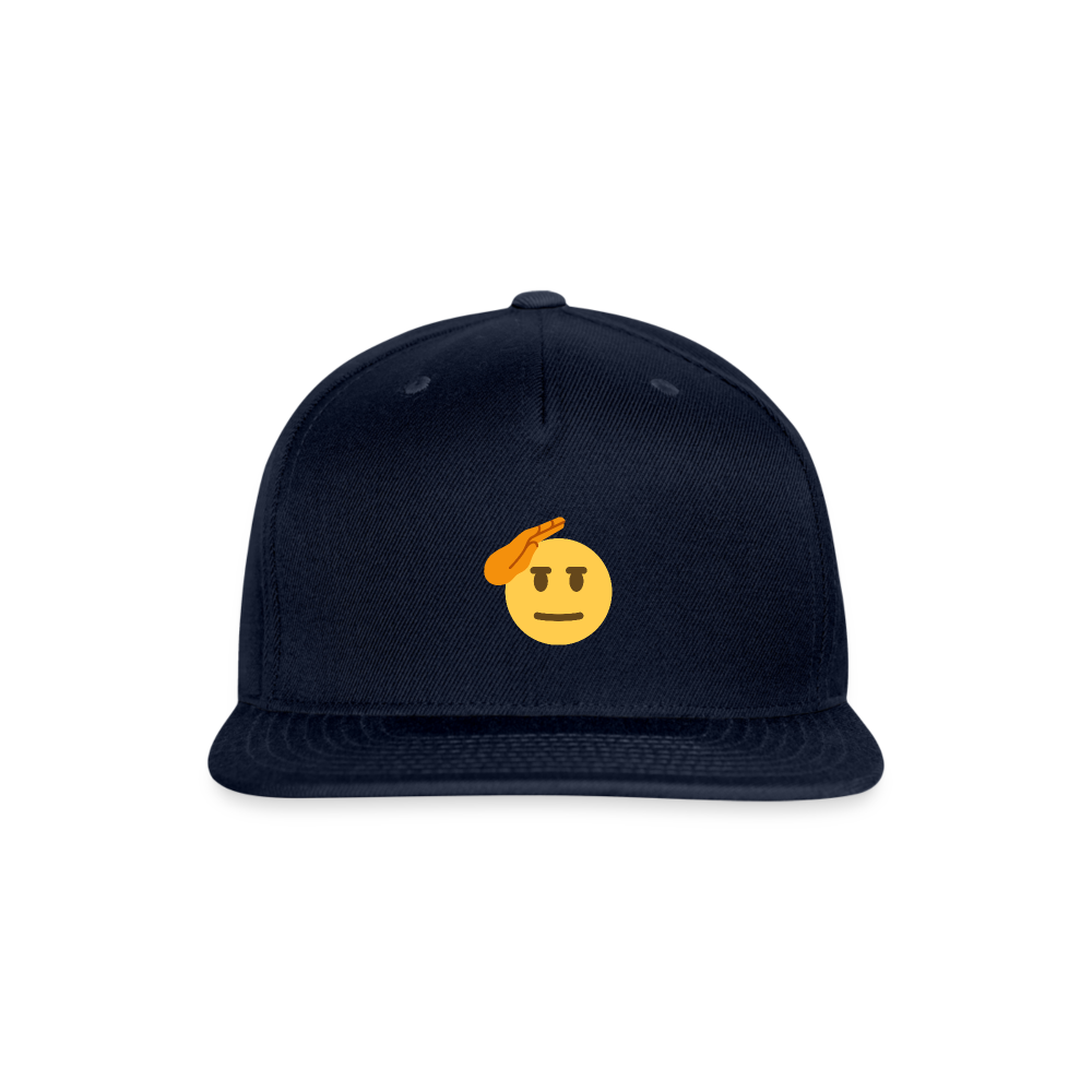 🫡 Saluting Face (Twemoji) Snapback Baseball Cap - navy