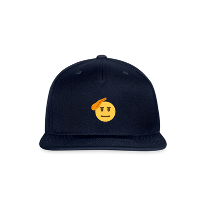 🫡 Saluting Face (Twemoji) Snapback Baseball Cap - navy