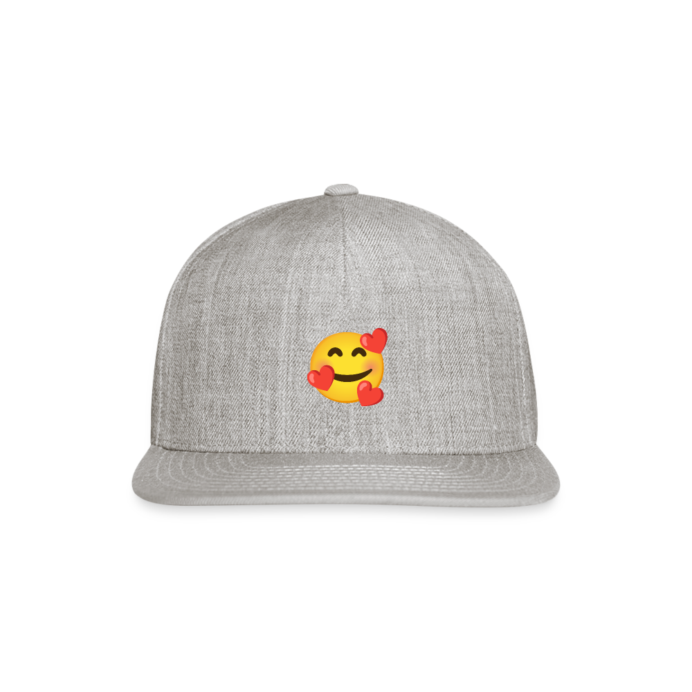 🥰 Smiling Face with Hearts (Google Noto Color Emoji) Snapback Baseball Cap - heather gray