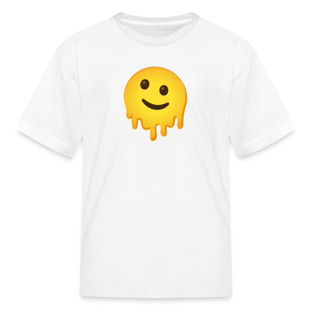 🫠 Melting Face (Google Noto Color Emoji) Kids' T-Shirt - white