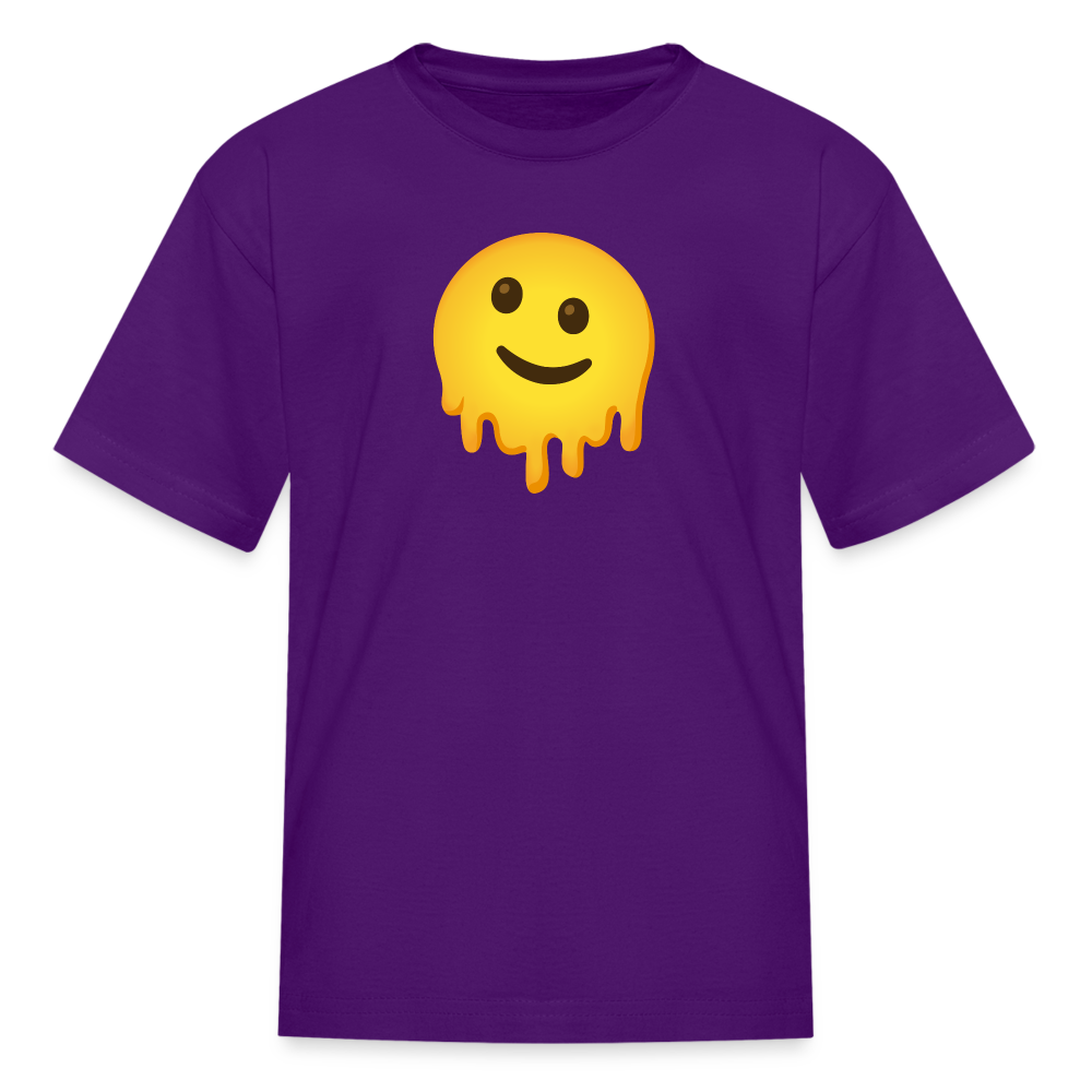 🫠 Melting Face (Google Noto Color Emoji) Kids' T-Shirt - purple