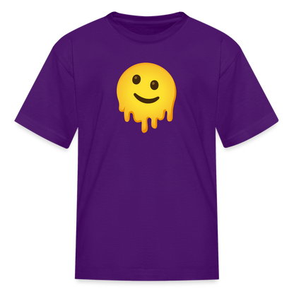 🫠 Melting Face (Google Noto Color Emoji) Kids' T-Shirt - purple