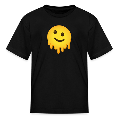 🫠 Melting Face (Google Noto Color Emoji) Kids' T-Shirt - black
