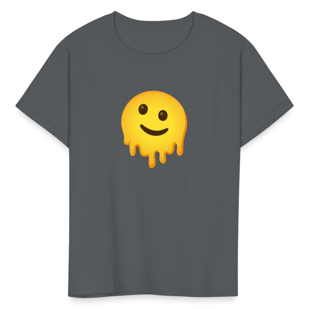 🫠 Melting Face (Google Noto Color Emoji) Kids' T-Shirt - charcoal