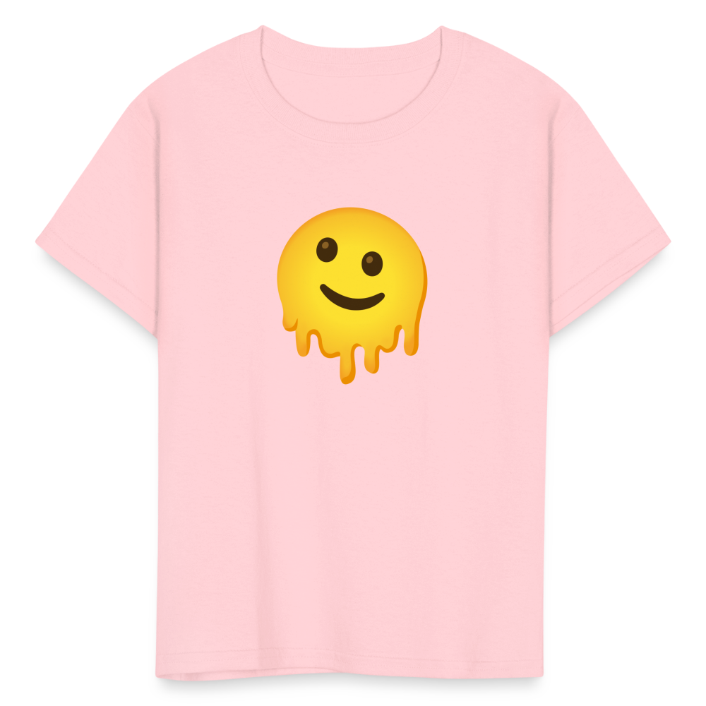 🫠 Melting Face (Google Noto Color Emoji) Kids' T-Shirt - pink