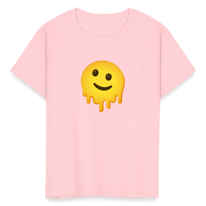 🫠 Melting Face (Google Noto Color Emoji) Kids' T-Shirt - pink